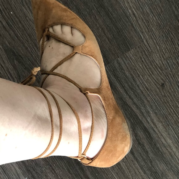 Suede lace up ballet flats - Picture 3 of 8